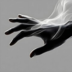 Ethereal hand with wisps of smoke emerging