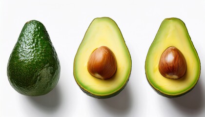 Series Of Sliced Avocados With A Transparent Background Showing Freshness And Nutritional Value