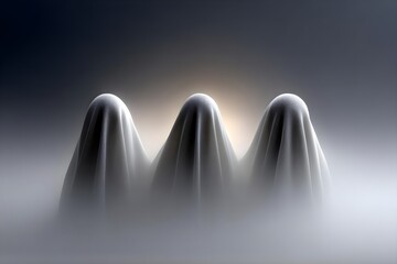 Ethereal figures shrouded in misty ambiance