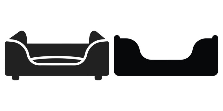 pet bed silhouette pets vector icon set