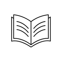 Open book with lines drawing