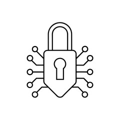 Cyber security padlock outline