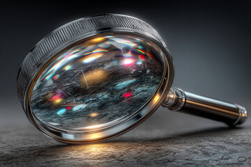 Realistic Vector Illustration of a Magnifying Glass Isolated on White Background