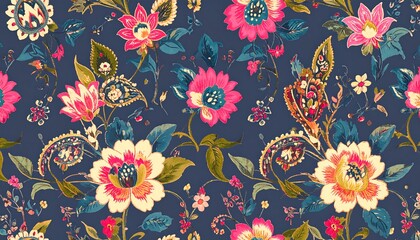 Vibrant floral paisley pattern (1)