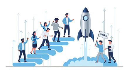 Teamwork Ascending to New Ventures, Celebrating the Aerospace Launch with Innovation