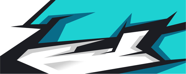 Sport car racing  decal wrap design vector. Graphic abstract stripe racing background kit designs for vehicle, race car, rally and livery