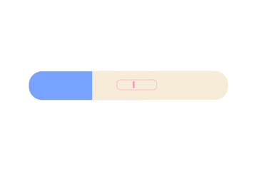 Negative pregnancy test result with one visible pink line. Ideal for concepts of fertility, family planning, contraception, infertility, medical diagnostics, women’s health education, maternity. PNG