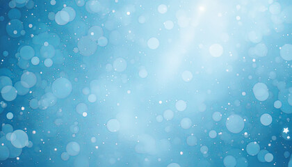 A gentle blue background filled with soft bokeh lights creates a serene and tranquil scene. The light sparkles add a magical touch, perfect for relaxing moments