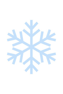 Light blue snowflake. Delicate winter ice crystal design with symmetrical branches for holiday decorations, Christmas cards, and seasonal designs. High resolution PNG