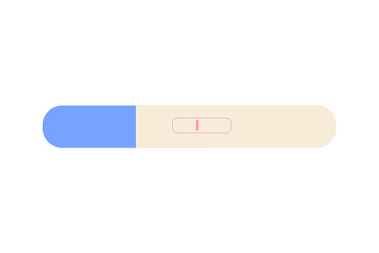 Negative pregnancy test result with one visible pink line. Ideal for concepts of fertility, family planning, contraception, infertility, medical diagnostics, women’s health education, maternity. PNG