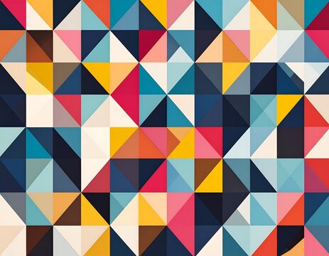 Vibrant geometric pattern of overlapping triangles