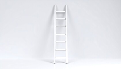 White ladder against a plain wall