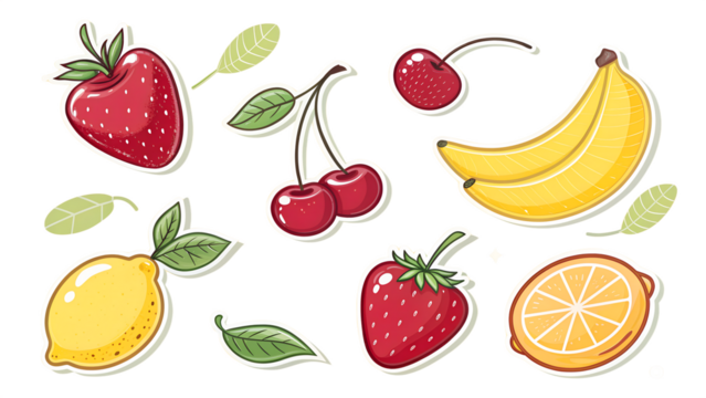 set of fruits - Powered by Adobe