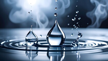 Water drops impacting a water surface