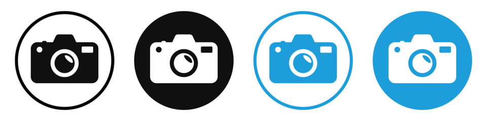 photo camera flat icon set