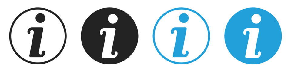 information sign flat icon set