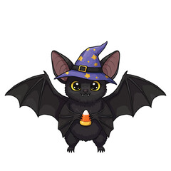 Sweet Kawaii Baby Bat Mascot Design for Halloween Holiday Events 
