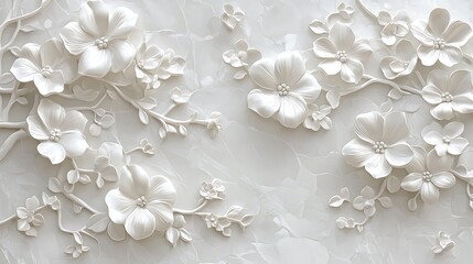 Intricate embossed floral wallpaper design high resolution picture