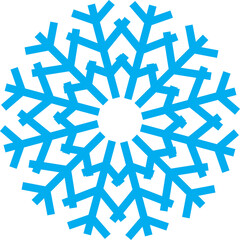 Blue Crystal Snowflake Minimal Winter Icon
