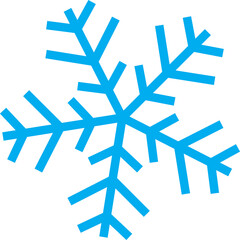 Blue Crystal Snowflake Minimal Winter Icon