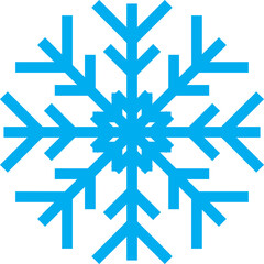 Blue Crystal Snowflake Minimal Winter Illustration