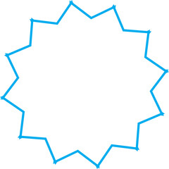 Blue Crystal Snowflake Minimal Winter Illustration