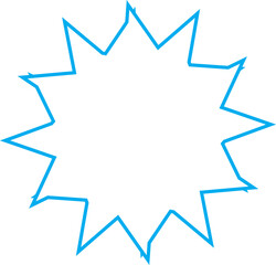 Spiky Blue Snowburst Mandala Winter Emblem