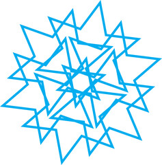 Radiant Blue Starburst Snowflake Ornament