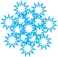 Single Blue Snowflake Burst PNG Graphic Asset
