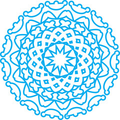 Single Blue Snowflake Burst PNG Graphic Asset