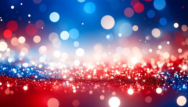 Vibrant patriotic bokeh background - Powered by Adobe