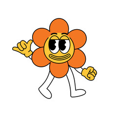 goodbye Flower mascot. Flower character mascot