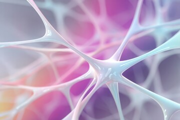 A close-up, colorful 3D render of interconnected network structures, symbolizing neural networks, abstract design, artificial intelligence and scientific visualization.