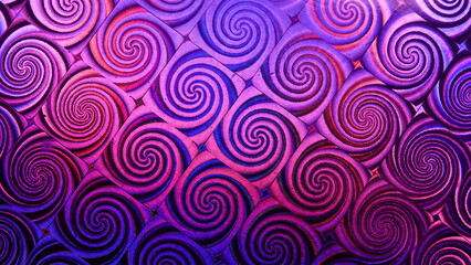 Wypełnienie kwadratami z zakrzywionymi liniami w kolorze filetowo różowym