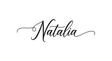 Natalia Script Font Name Text Calligraphy Handwritten Style Decorative Lettering