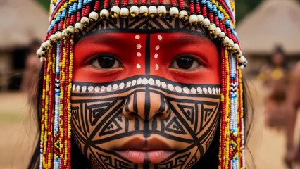 Indigenous Brazilian Youth with Facial Art