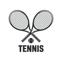 Tennis Sport Rackets Ball Silhouette Game Competition Athlete Training Equipment Vector