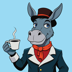 Anthropomorphic Donkey in Suit Vector