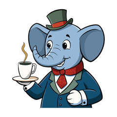Anthropomorphic Elephant in Suit Vector