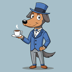 Anthropomorphic Dog in Suit Vector