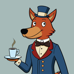 Anthropomorphic Dog in Suit Vector