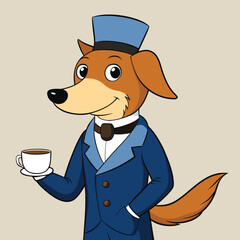 Anthropomorphic Dog in Suit Vector