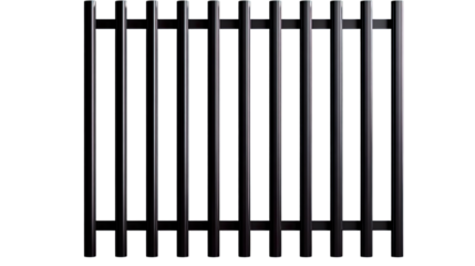 Transparent Png of Modern Dark Metal Radiator, Sleek Home Heating Panel, Contemporary Design Element, Clean Minimalist Style