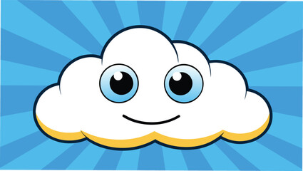 Carton cloude in the blue sky 