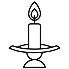christmas candle holder silhouette vector icon