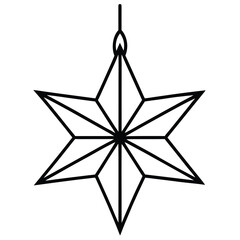 christmas ornament star silhouette vector icon