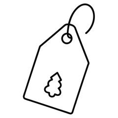 Fototapeta premium christmas tag silhouette vector icon
