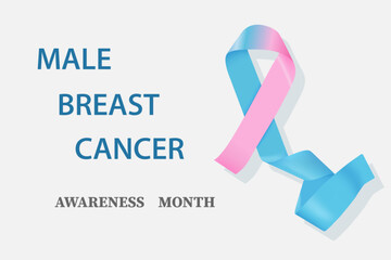 The ribbon is pink and blue