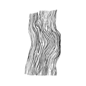 Abstract monochrome rendering of a textured wooden plank with parallel lines and grain details visible