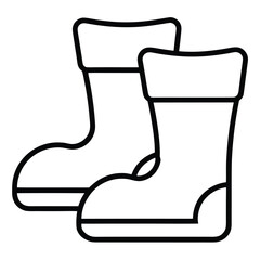 santa boots silhouette vector icon
